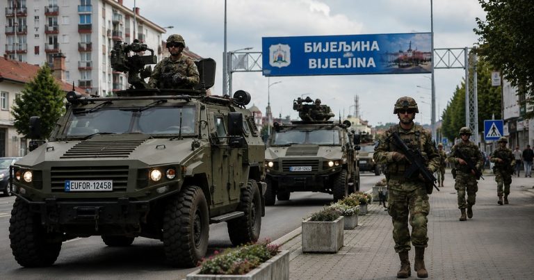” BRZI ODGOVOR 2026 ” U vojnim uniformama, vojnici EUFOR-a patroliraju Bijeljinom !